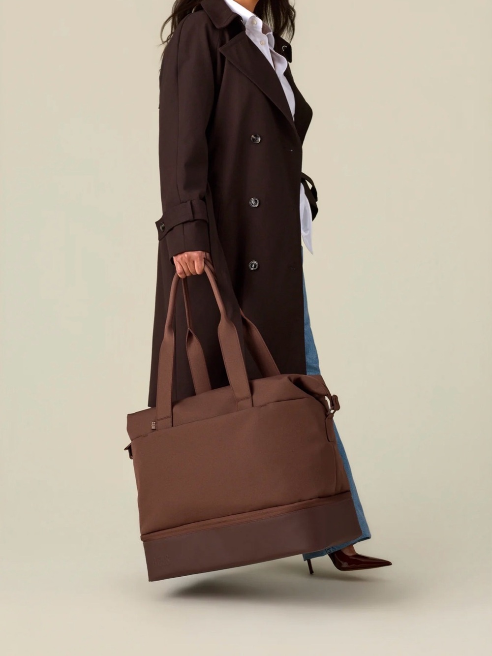 BEIS Chocolate Brown Duffel Tote